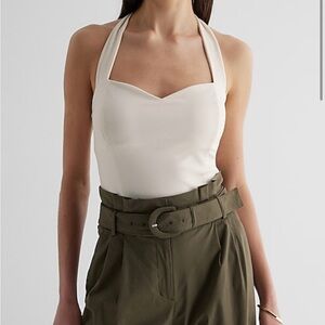 Body contour halter top with removable bra cups from Express